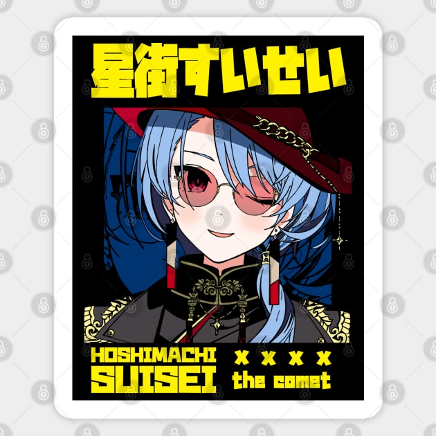 Hoshimachi Suisei Red-Tinted Glasses Sticker by UDTee92